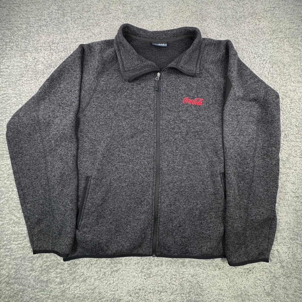 FOSSA Coca Cola Fleece Jacket Mens 3XL Charcoal‎ Gray Full Zip Pocket Warm